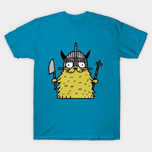 Viking Cat T-Shirt by Pickledjo